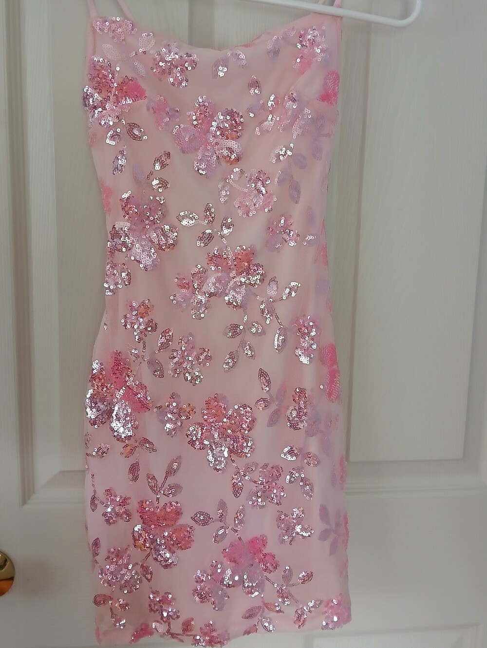 Windsor Pink Sequin Floral Slip Dress